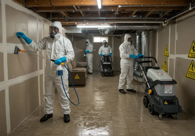 Basement Moisture Removal and Structural Drying process in Lynn, IN